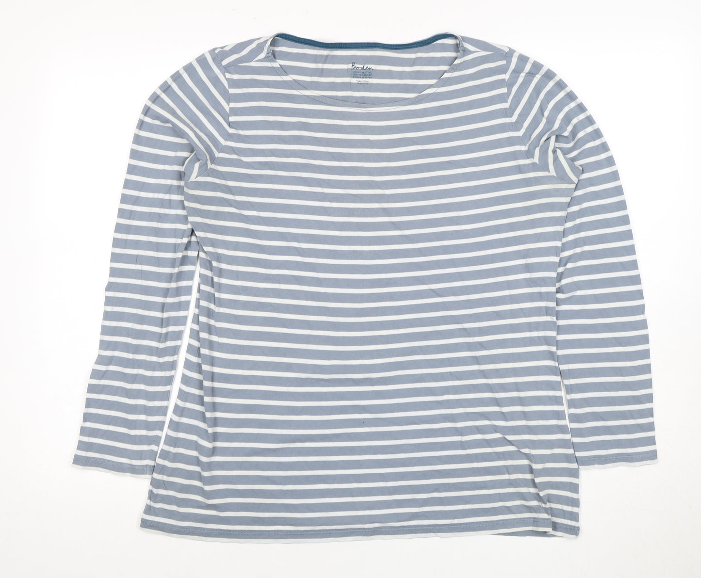 Boden Women's Blue Striped Long Sleeve T-Shirt Size 12