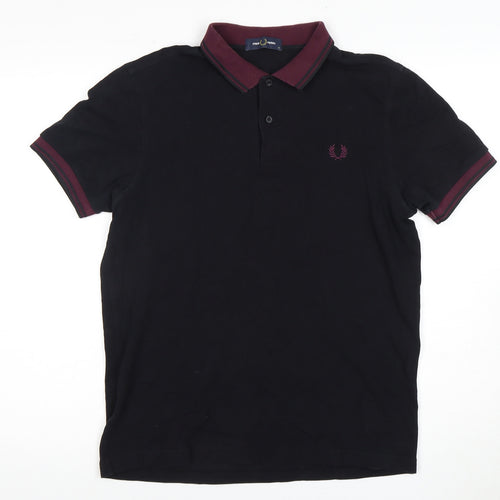 Fred Perry Men's Black Polo M with Logo Accents