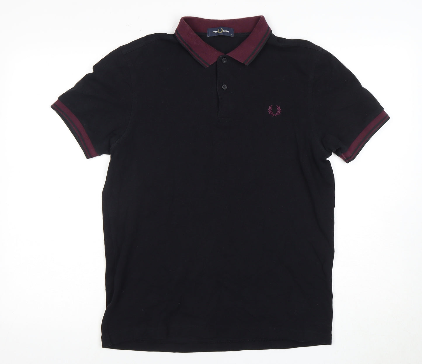 Fred Perry Men's Black Polo M with Logo Accents