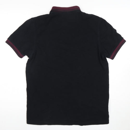 Fred Perry Men's Black Polo M with Logo Accents