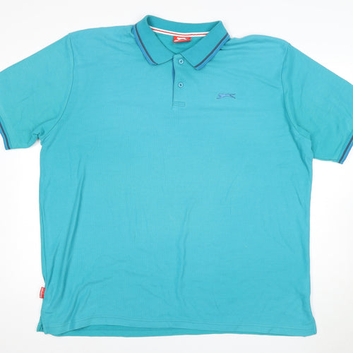 Slazenger Men's Blue Polo Shirt XL, Short Sleeve, Casual Style