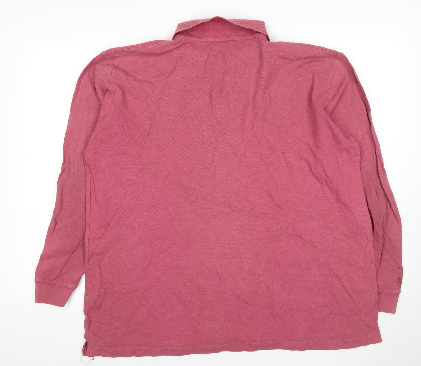 Cotton Traders Men's Pink XL Long Sleeve Polo Shirt