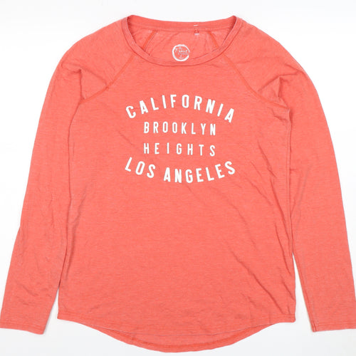 Next Women Orange California Print Long Sleeve T-Shirt, Size 8