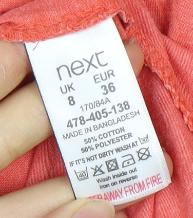 Next Women Orange California Print Long Sleeve T-Shirt, Size 8