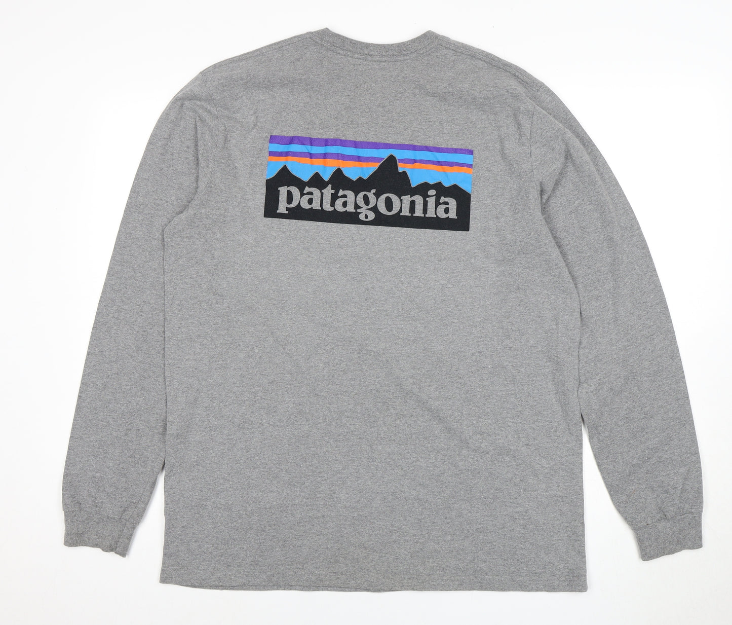 Patagonia Men's Grey Long Sleeve T-Shirt - Size L