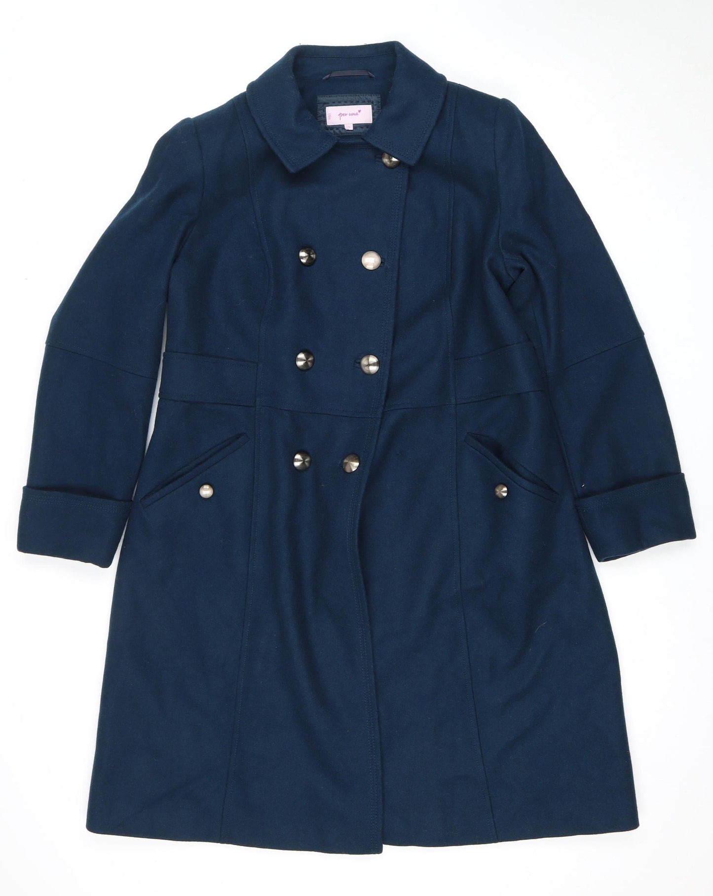 Marks and Spencer Women's Blue Pea Coat Size 16