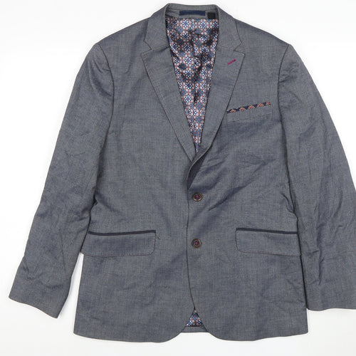 Ted Baker Men's Grey Blazer Size 3 Regular Fit Jacket