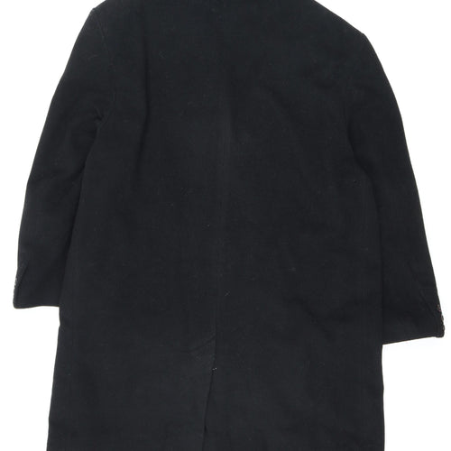 Baker St. Men's Black Wool Overcoat, Size 46, Formal Winter