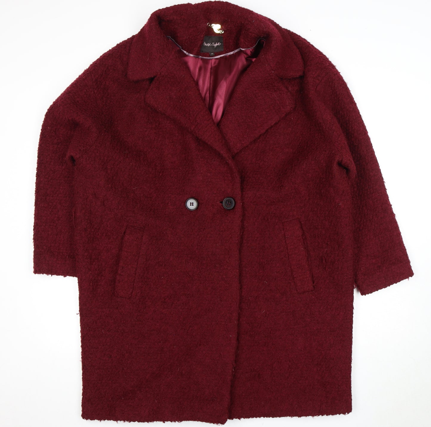 Phase Eight Women's Red Coat Size 14 with Buttons