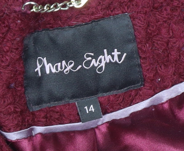 Phase Eight Women's Red Coat Size 14 with Buttons