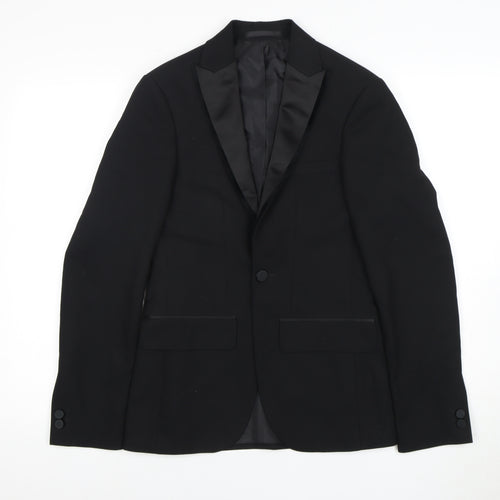Moss London Men's Black Tuxedo Blazer Size 32 Regular Fit