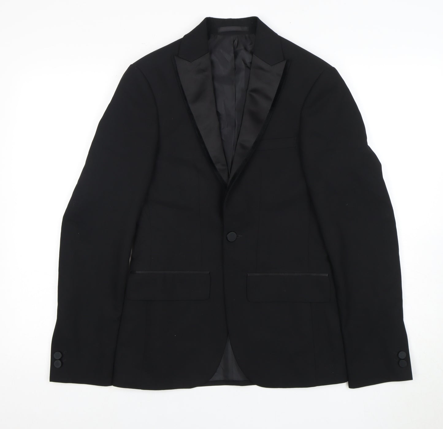 Moss London Men's Black Tuxedo Blazer Size 32 Regular Fit