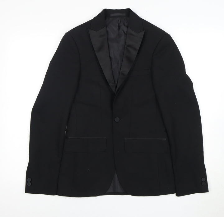 Moss London Men's Black Tuxedo Blazer Size 32 Regular Fit