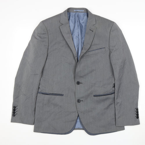 ONESIX5IVE Men's Grey Slim Fit Blazer 38S Jacket