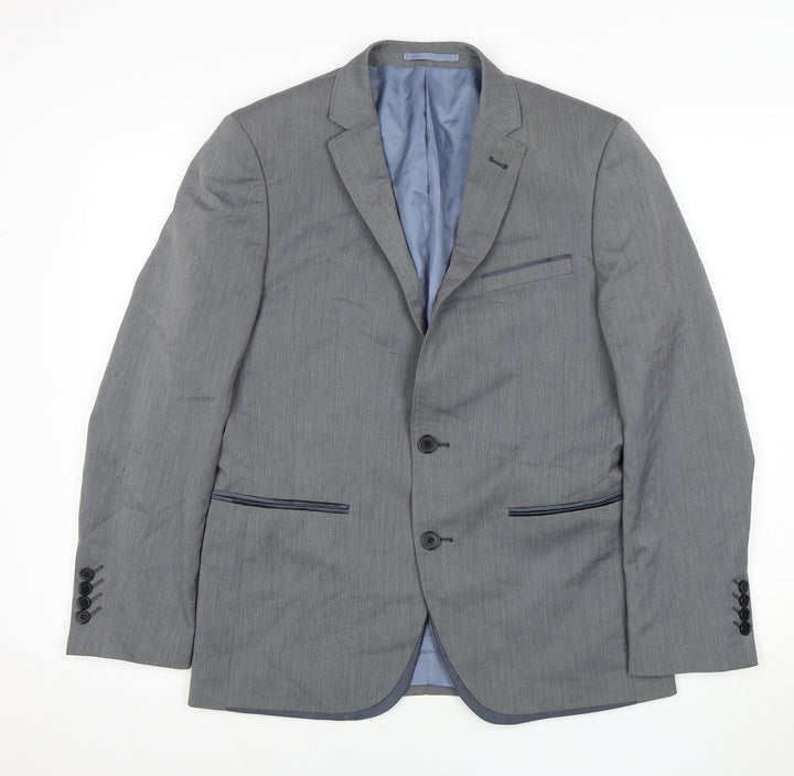 ONESIX5IVE Men's Grey Slim Fit Blazer 38S Jacket