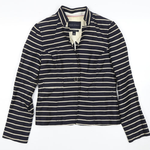 Banana Republic Women's Striped Blazer - Black, Size 8