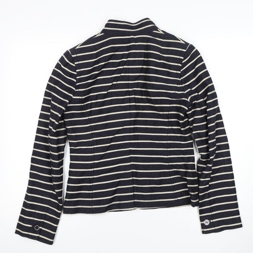 Banana Republic Women's Striped Blazer - Black, Size 8