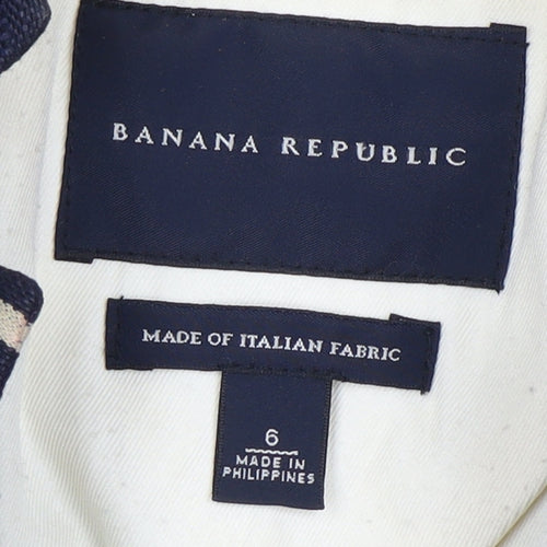 Banana Republic Women's Striped Blazer - Black, Size 8