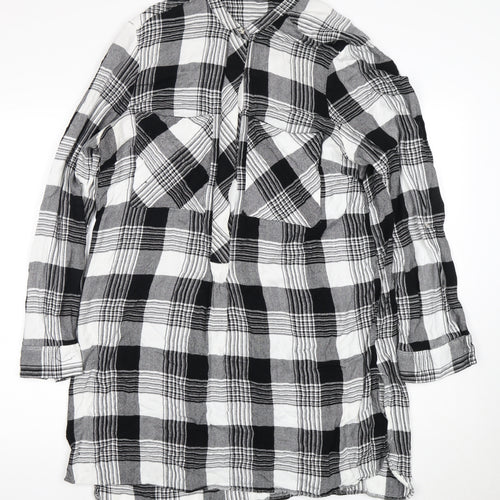 Next Women Black Plaid Shirt Dress Size 20