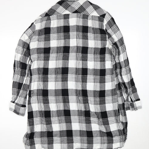 Next Women Black Plaid Shirt Dress Size 20