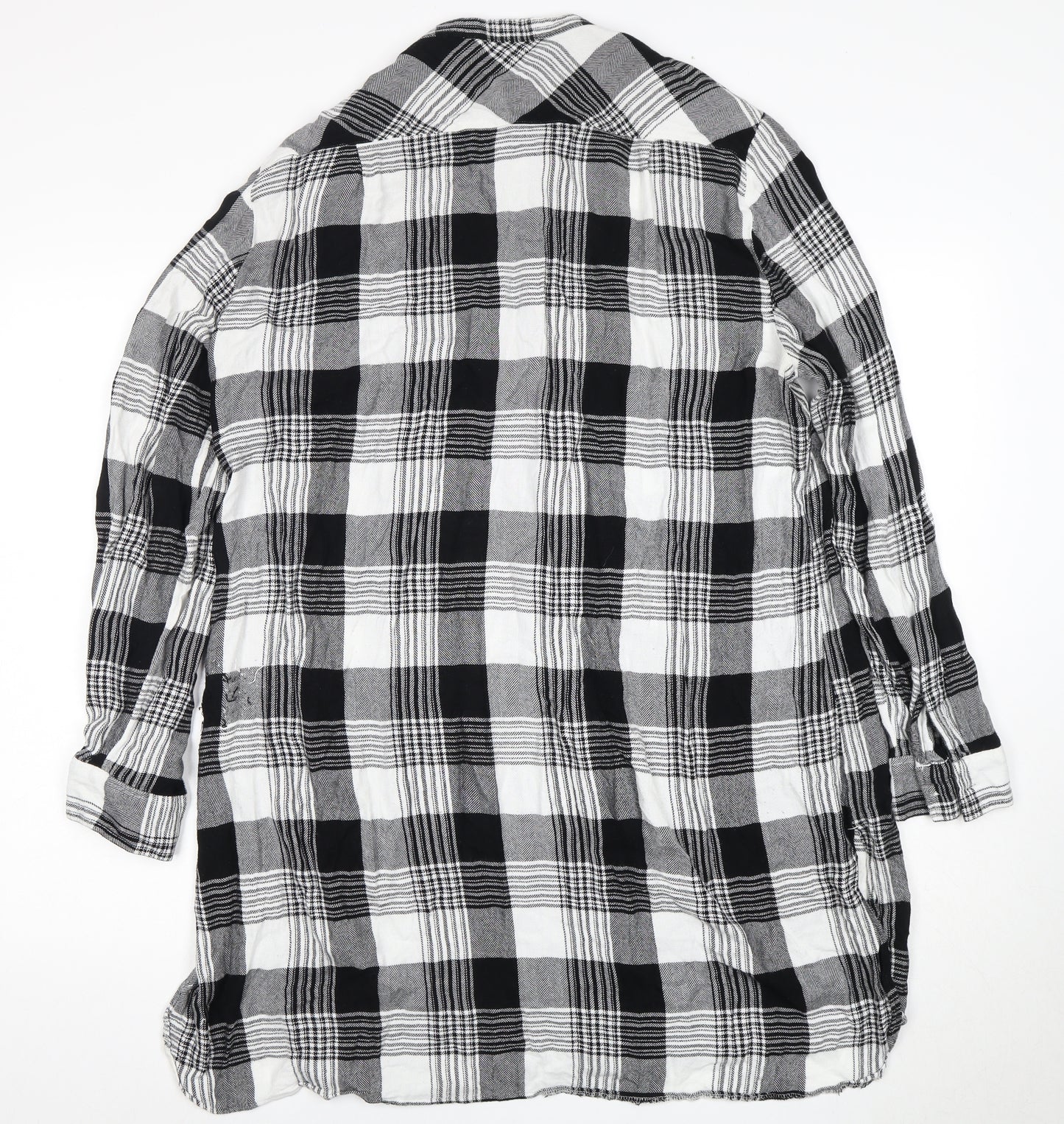 Next Women Black Plaid Shirt Dress Size 20