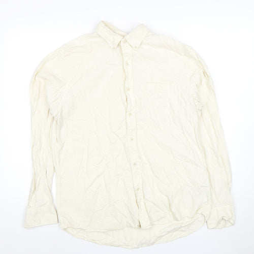 Uniqlo Men's White M Long Sleeve Button-Up Shirt