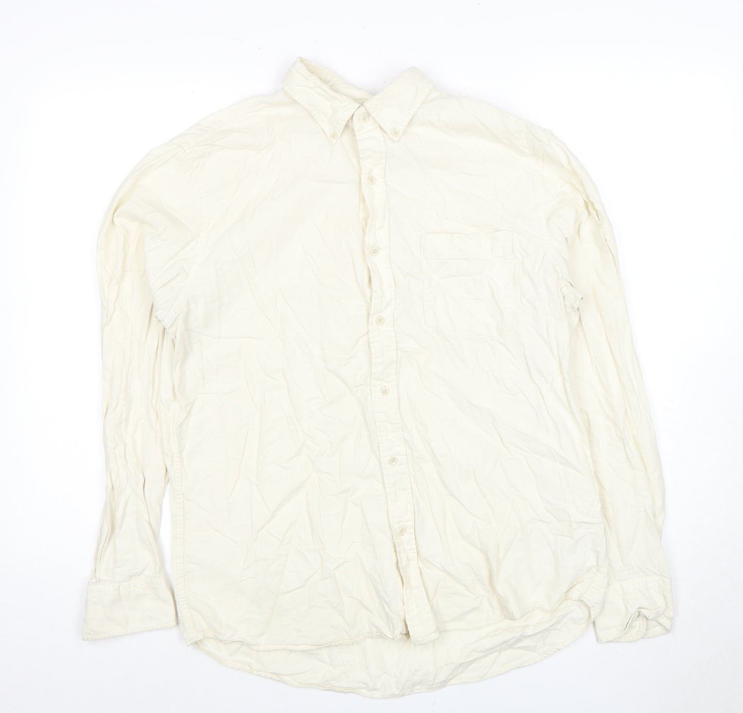 Uniqlo Men's White M Long Sleeve Button-Up Shirt