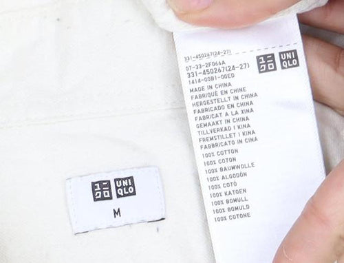 Uniqlo Men's White M Long Sleeve Button-Up Shirt