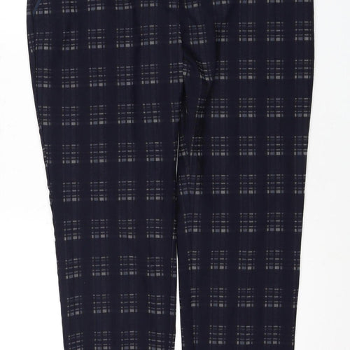 Next Women's Blue Plaid Trousers Size 16 Petites