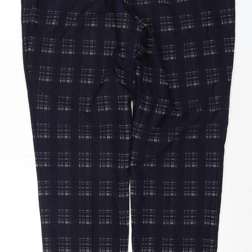 Next Women's Blue Plaid Trousers Size 16 Petites
