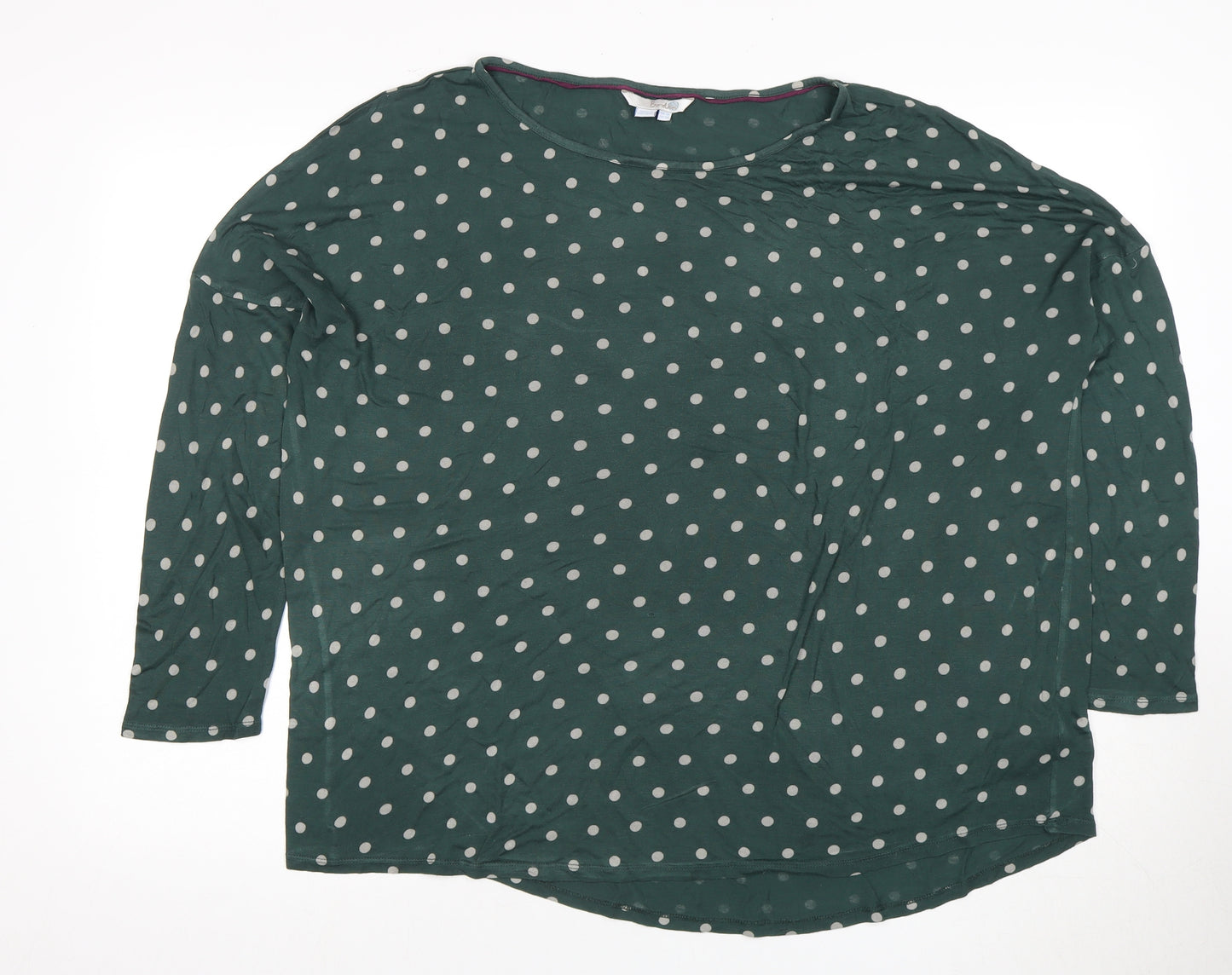 Boden Women's Green Polka Dot Blouse, Size 18, Long Sleeve