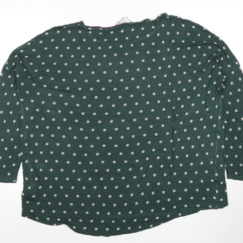 Boden Women's Green Polka Dot Blouse, Size 18, Long Sleeve