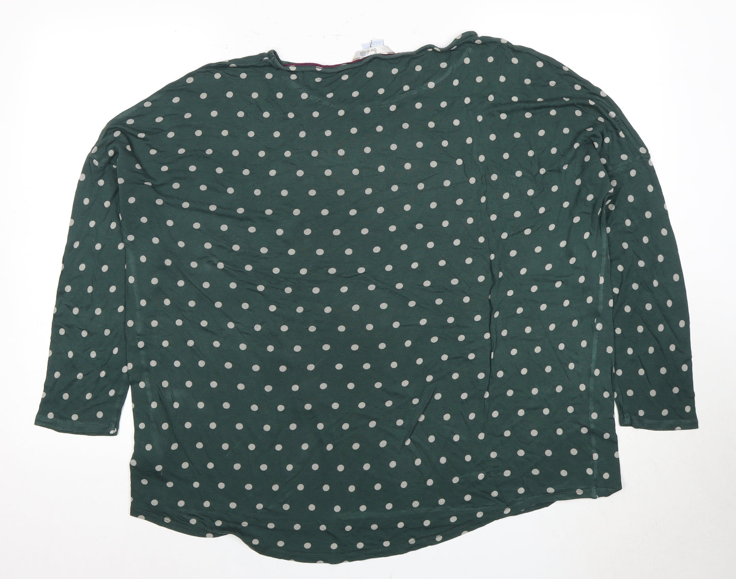 Boden Women's Green Polka Dot Blouse, Size 18, Long Sleeve