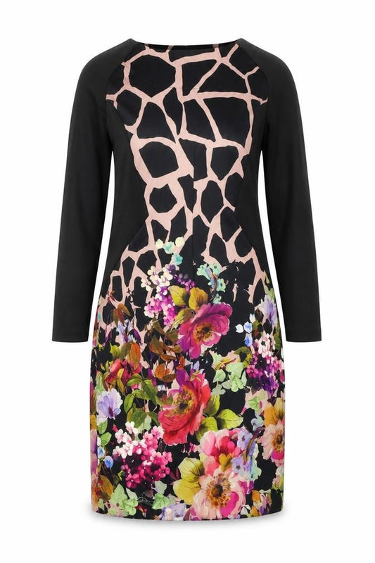Front view of James Lakeland Women’s Multicoloured Shift Dress, size UK 12