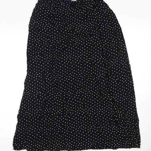 HONORS Women's Black Polka Dot Rayon Midi Skirt L