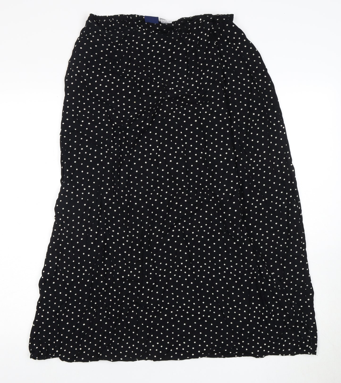 HONORS Women's Black Polka Dot Rayon Midi Skirt L