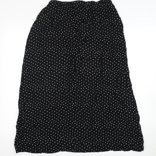 HONORS Women's Black Polka Dot Rayon Midi Skirt L