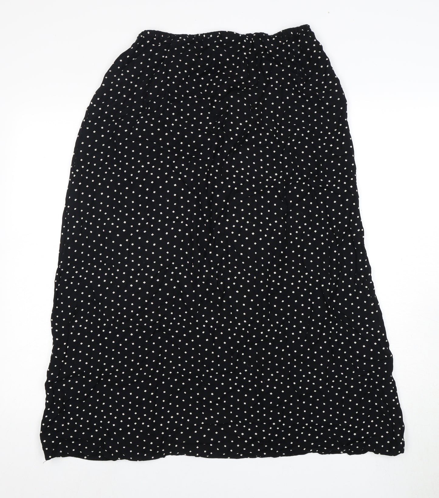 HONORS Women's Black Polka Dot Rayon Midi Skirt L