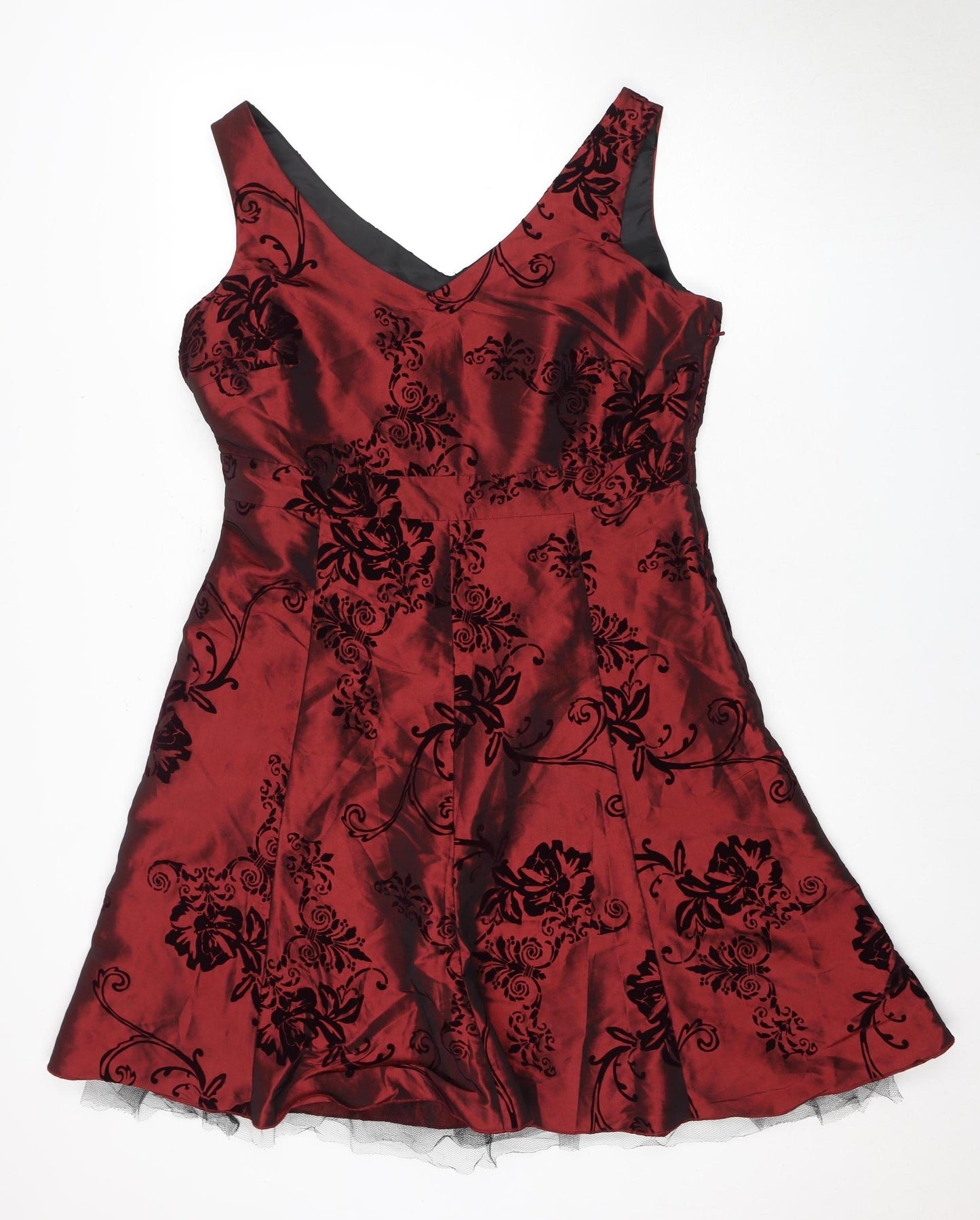 Per Una Women's Red Floral Cocktail Dress Size 16