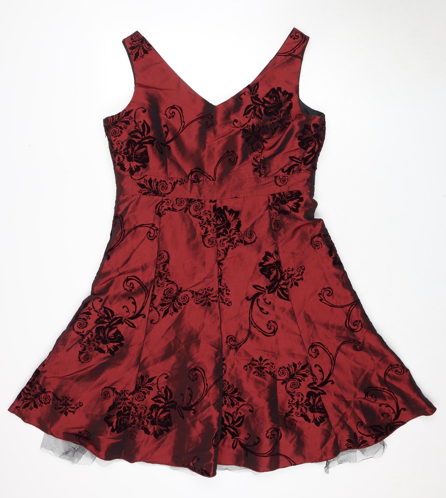 Per Una Women's Red Floral Cocktail Dress Size 16