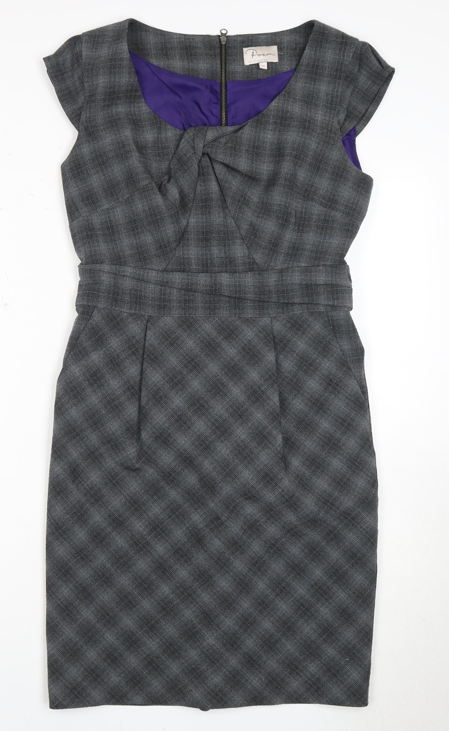 Poem by Oliver Bonas Grey Sheath Dress, Size 10