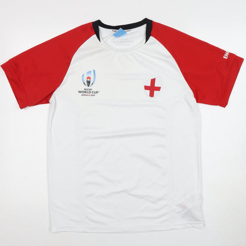 Men's Rugby World Cup T-Shirt, S, White/Red
