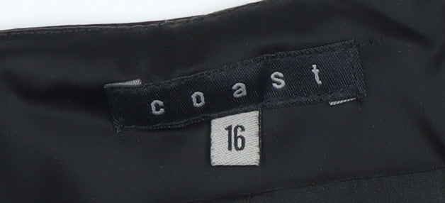 Coast Women's Black Flare Skirt Size 16 Formal Zip