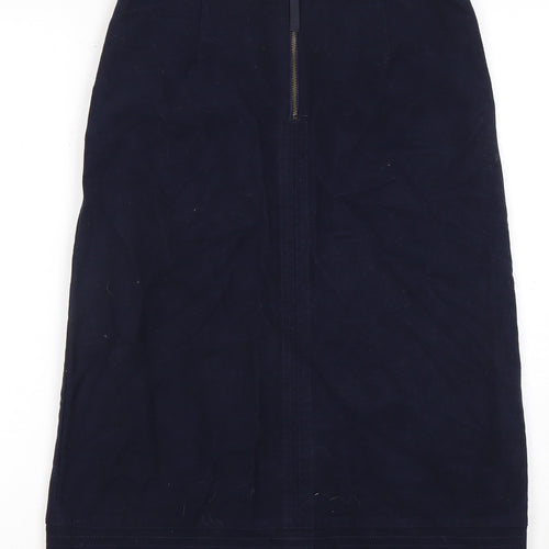 Boden Women's Blue Midi Pencil Skirt, Size 6, Zip Accent