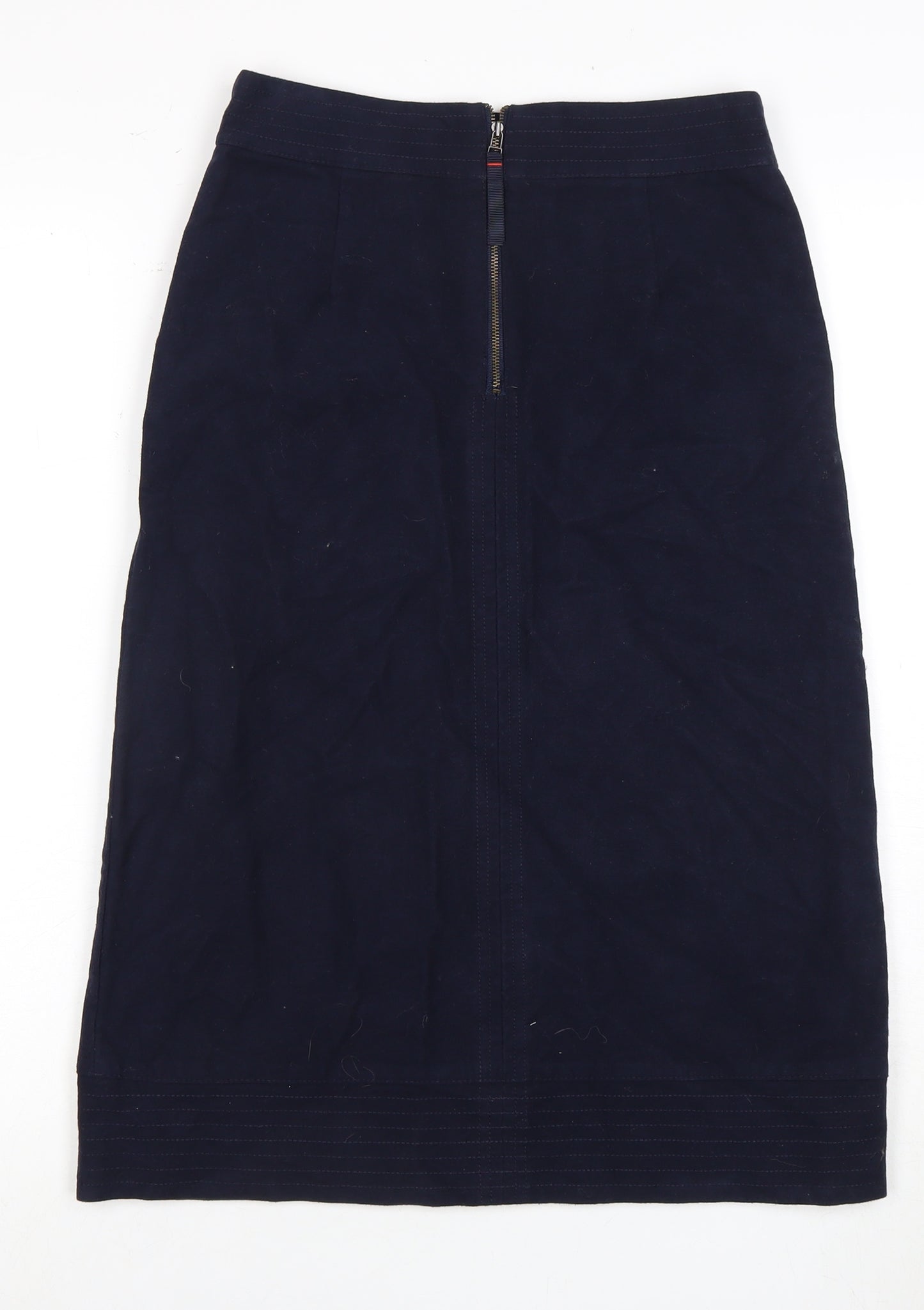 Boden Women's Blue Midi Pencil Skirt, Size 6, Zip Accent