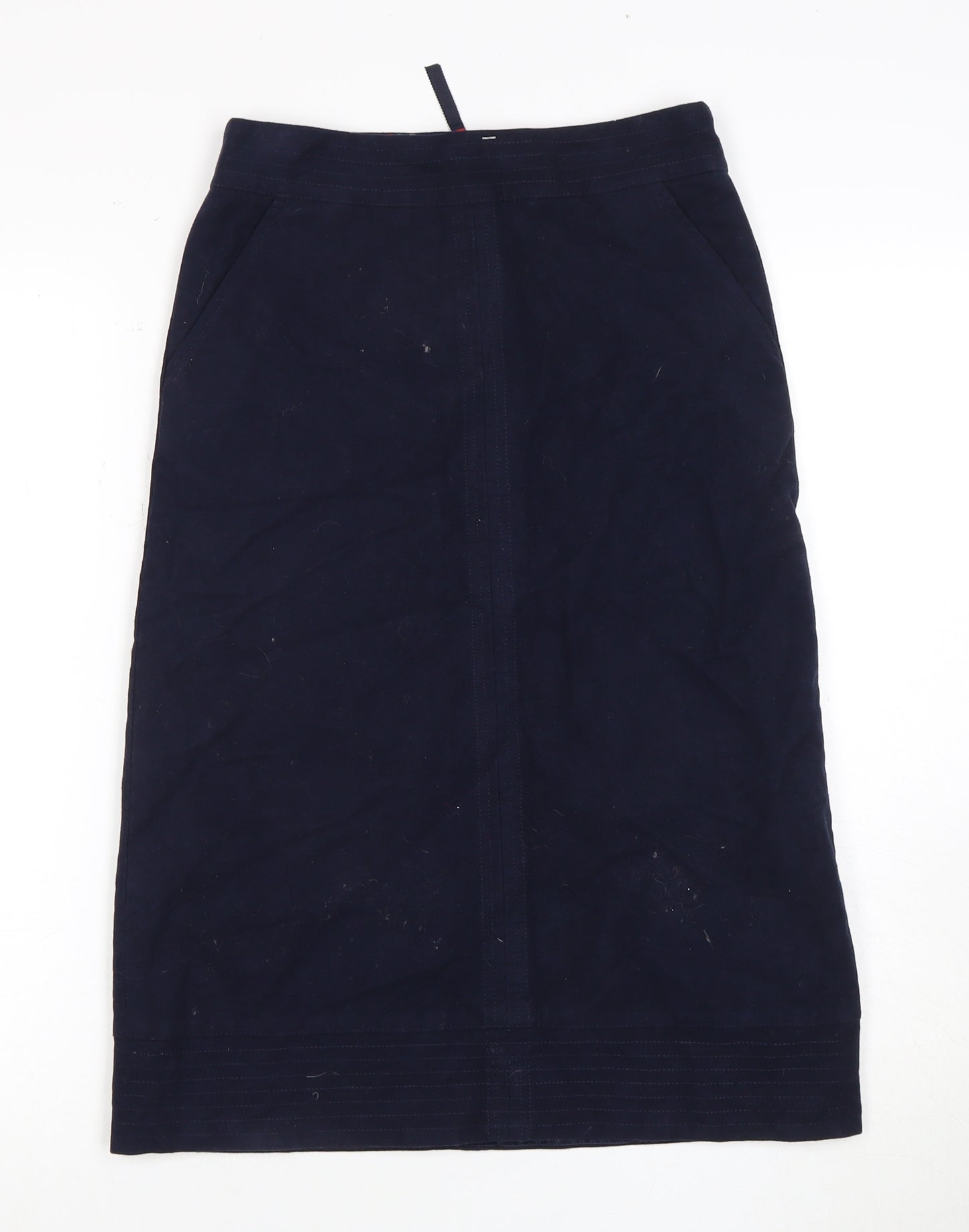 Boden Women's Blue Midi Pencil Skirt, Size 6, Zip Accent