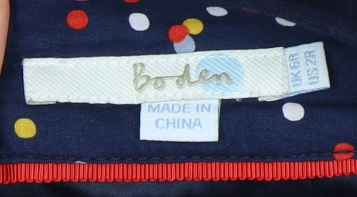 Boden Women's Blue Midi Pencil Skirt, Size 6, Zip Accent