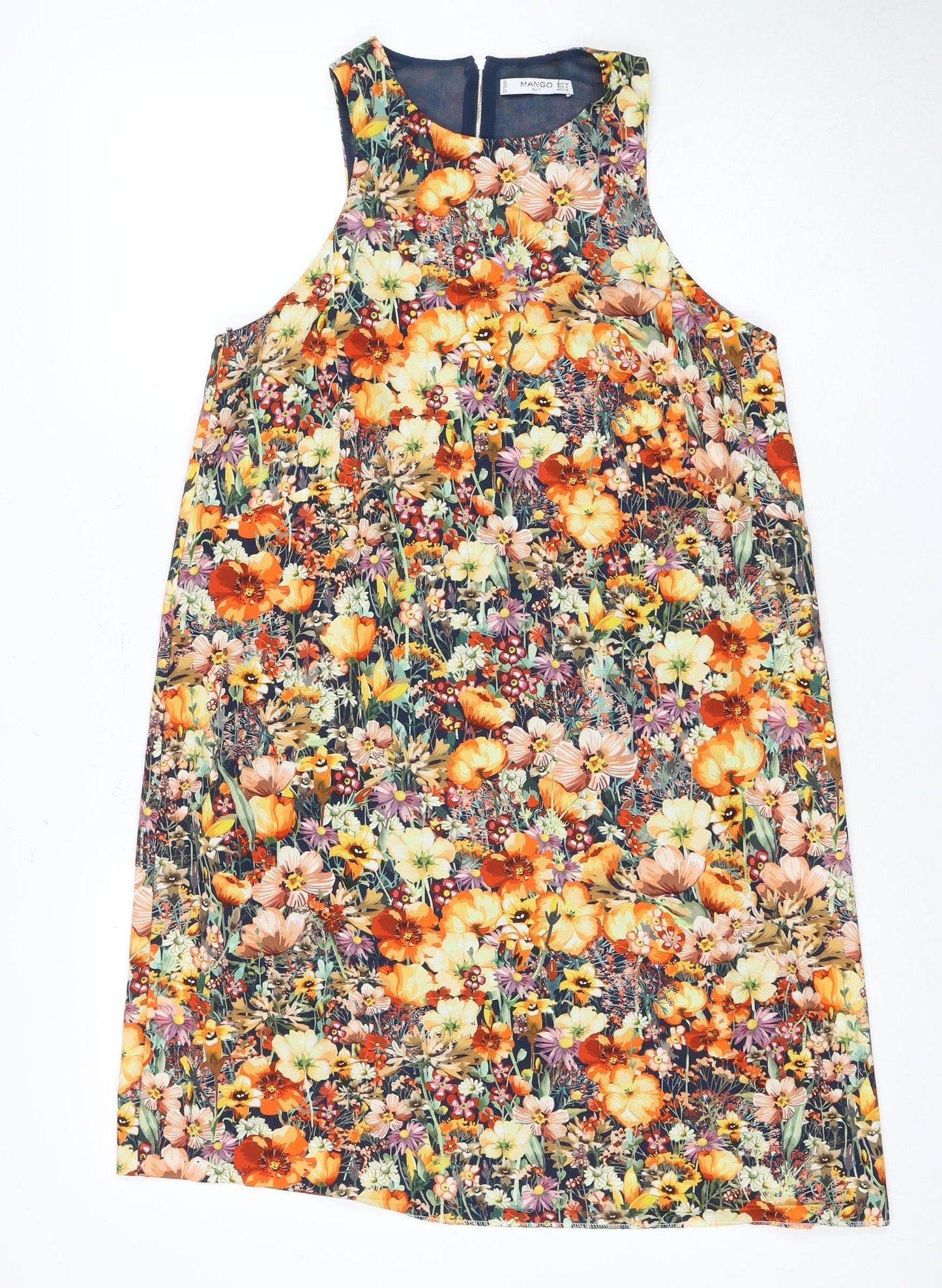 Mango Women's Multicoloured Floral Shift Dress Size 10