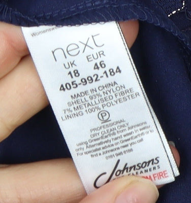 Next Women's Blue Lace Sheath Dress Size 18