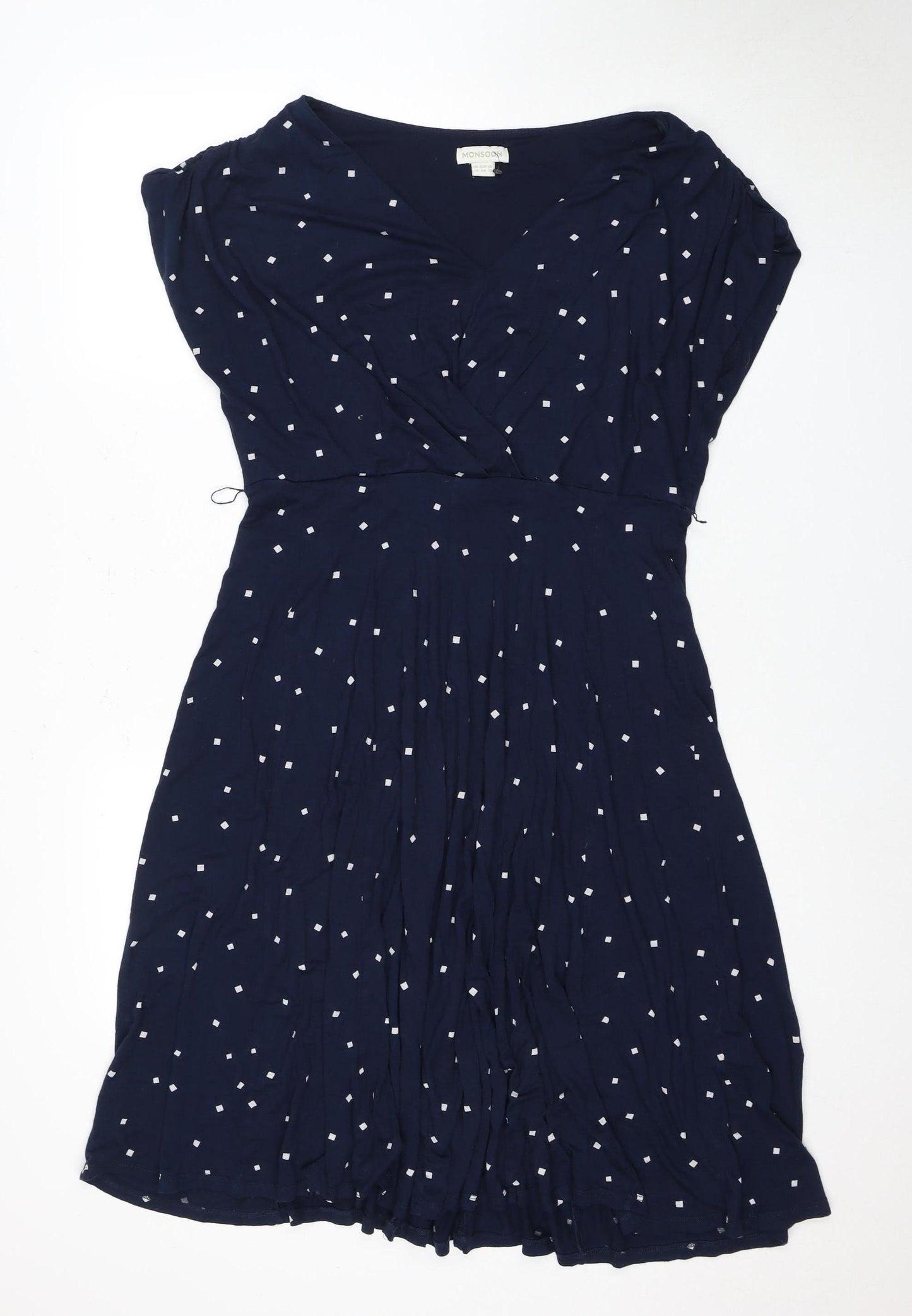 Monsoon Womens Blue Geometric Dress Size 16